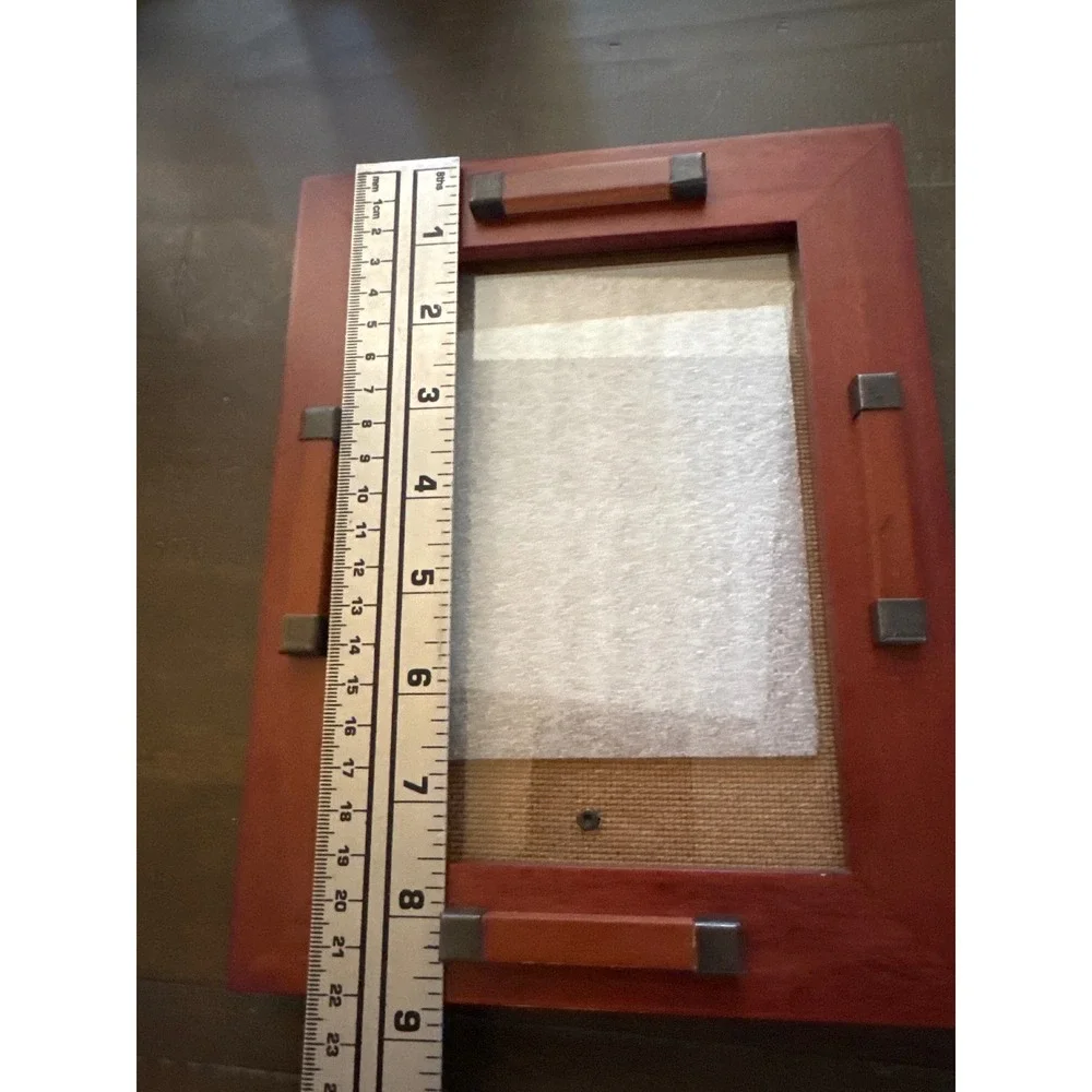 Fetco Home Decor Wood Picture Frame 4x6 Mission Style Cherry Finish Tabletop